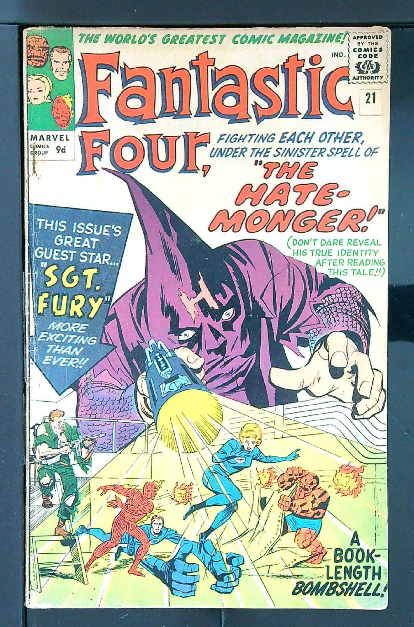 ACTUAL SCAN OF COMIC!<br> Cover of Fantastic Four (Vol 1) #21. One of 250,000 Vintage American Comics on sale from Krypton!