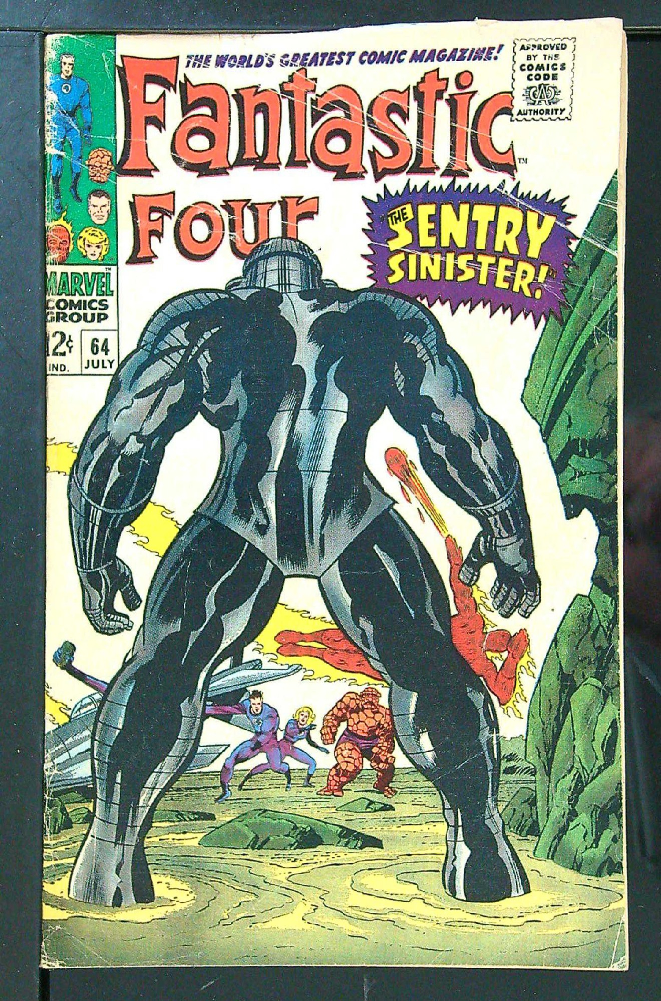1st Kree Sentry<br>ACTUAL SCAN OF COMIC!<br> Cover of Fantastic Four (Vol 1) #64. One of 250,000 Vintage American Comics on sale from Krypton!