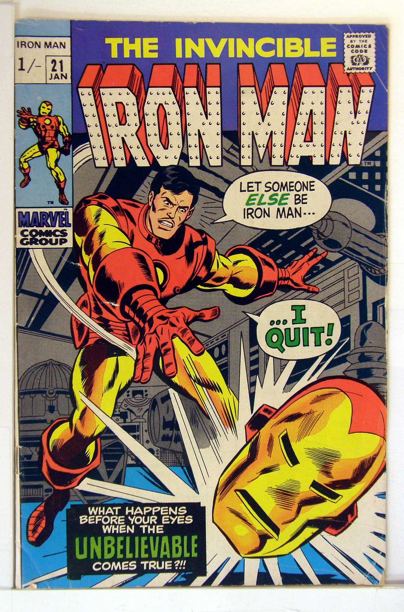 ACTUAL SCAN OF COMIC!<br> Cover of Iron Man (Vol 1) #21. One of 250,000 Vintage American Comics on sale from Krypton!