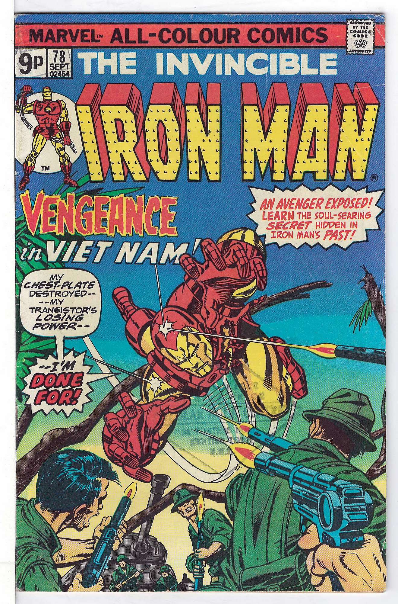 ACTUAL SCAN OF COMIC!<br>Stamp on Cover -Scan Cover of Iron Man (Vol 1) #78. One of 250,000 Vintage American Comics on sale from Krypton!