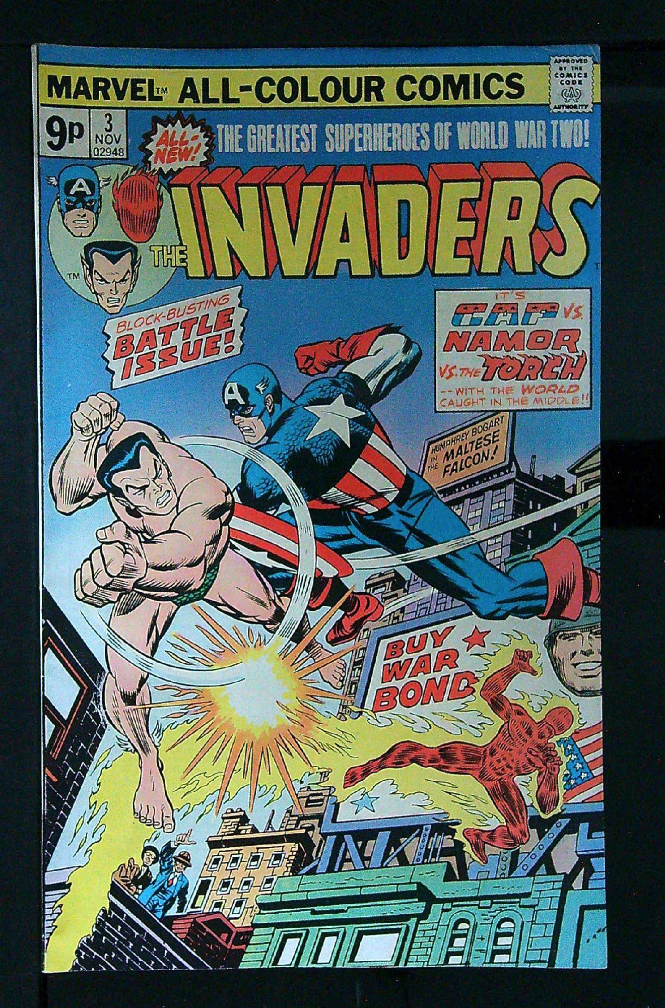ACTUAL SCAN OF COMIC!<br> Cover of Invaders (Vol 1) #3. One of 250,000 Vintage American Comics on sale from Krypton!