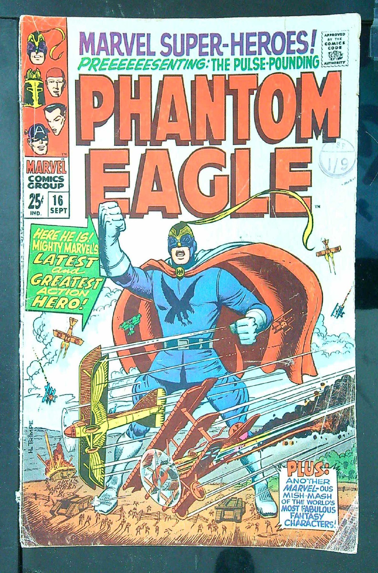 ACTUAL SCAN OF COMIC!<br>Splits on Spine - Distribution Stamp on Cover - See Scan Cover of Marvel Super-Heroes (Vol 1) #16. One of 250,000 Vintage American Comics on sale from Krypton!