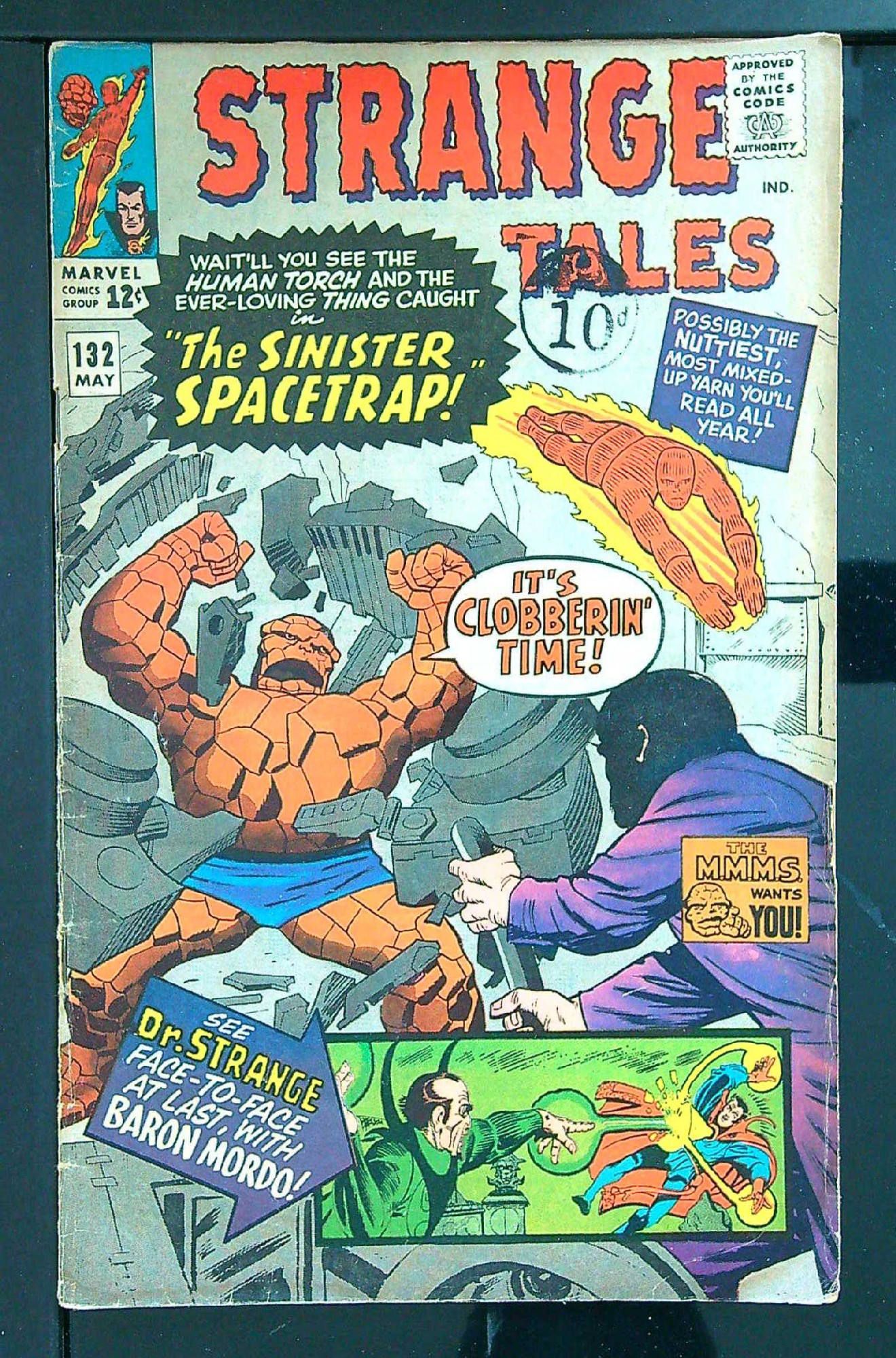 ACTUAL SCAN OF COMIC!<br>Distribution Stamp on Cover - See Scan Cover of Strange Tales (Vol 1) #132. One of 250,000 Vintage American Comics on sale from Krypton!