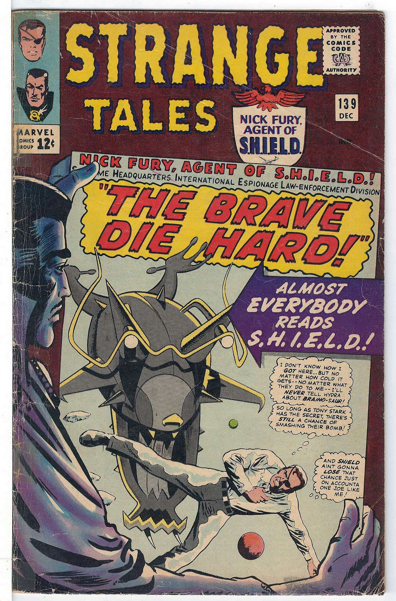 ACTUAL SCAN OF COMIC!<br>Tape on Spine -- See Scan Cover of Strange Tales (Vol 1) #139. One of 250,000 Vintage American Comics on sale from Krypton!