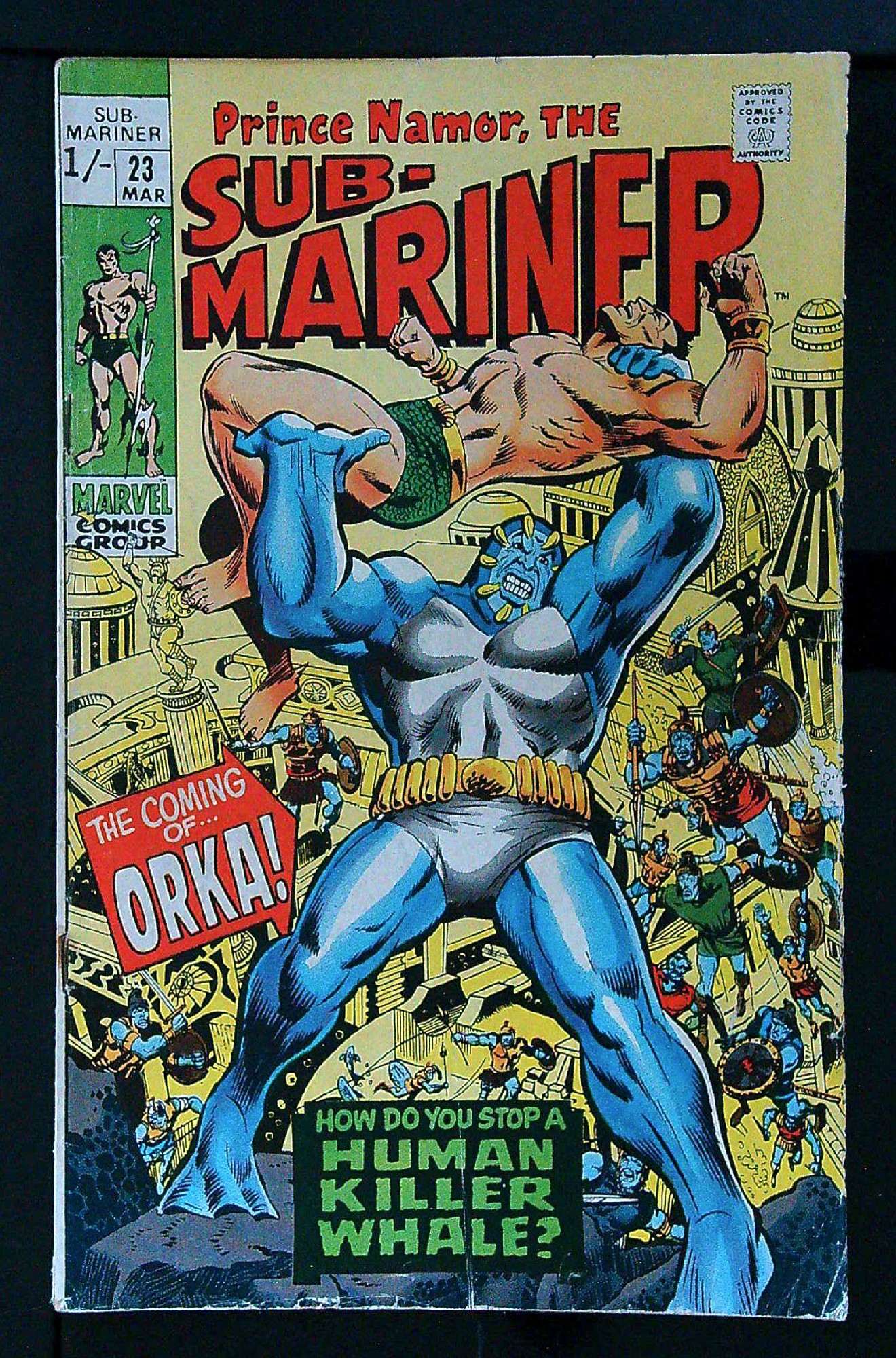 ACTUAL SCAN OF COMIC!<br> Cover of Sub-Mariner (Vol 1) #23. One of 250,000 Vintage American Comics on sale from Krypton!