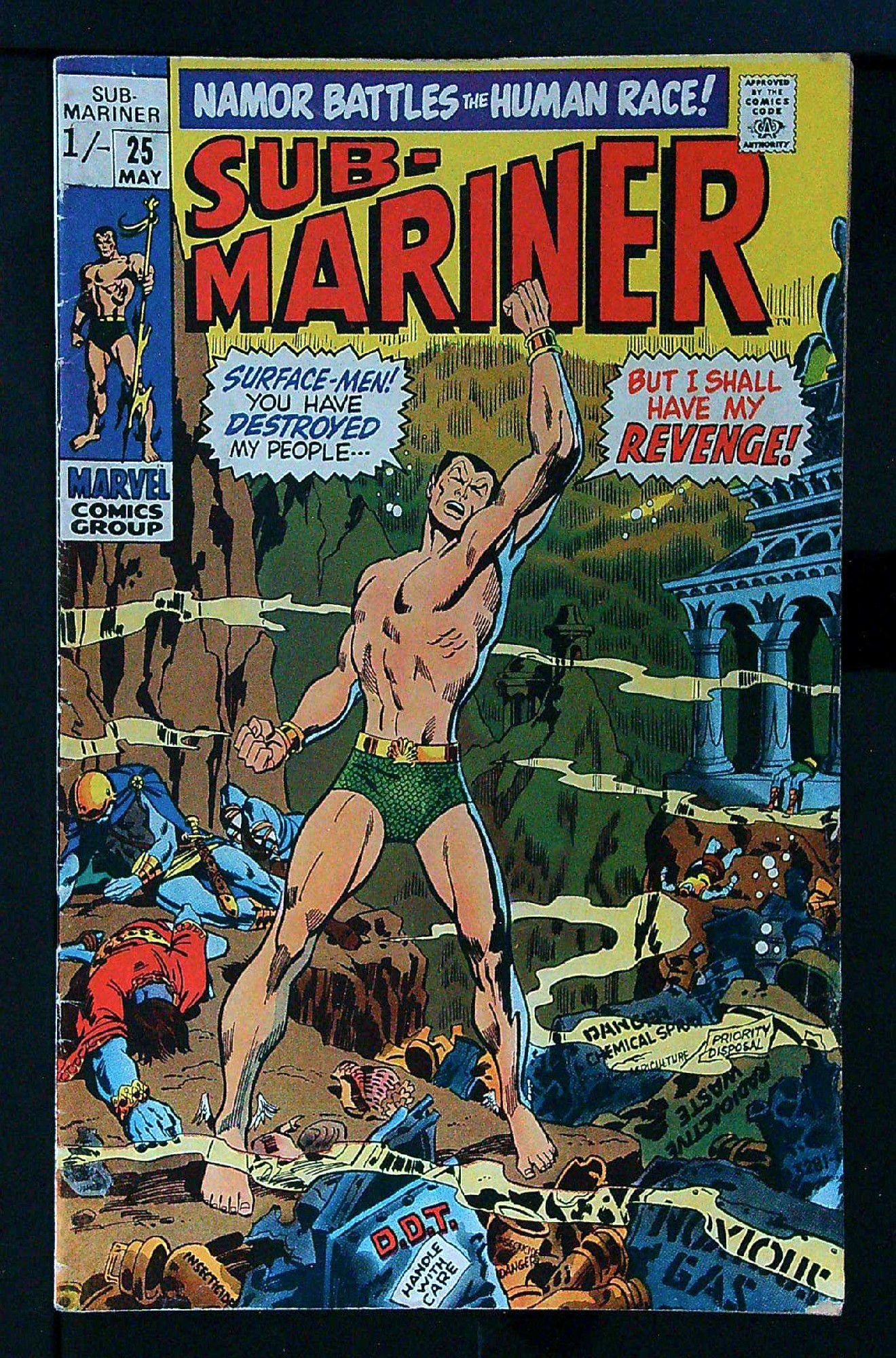 ACTUAL SCAN OF COMIC!<br> Cover of Sub-Mariner (Vol 1) #25. One of 250,000 Vintage American Comics on sale from Krypton!
