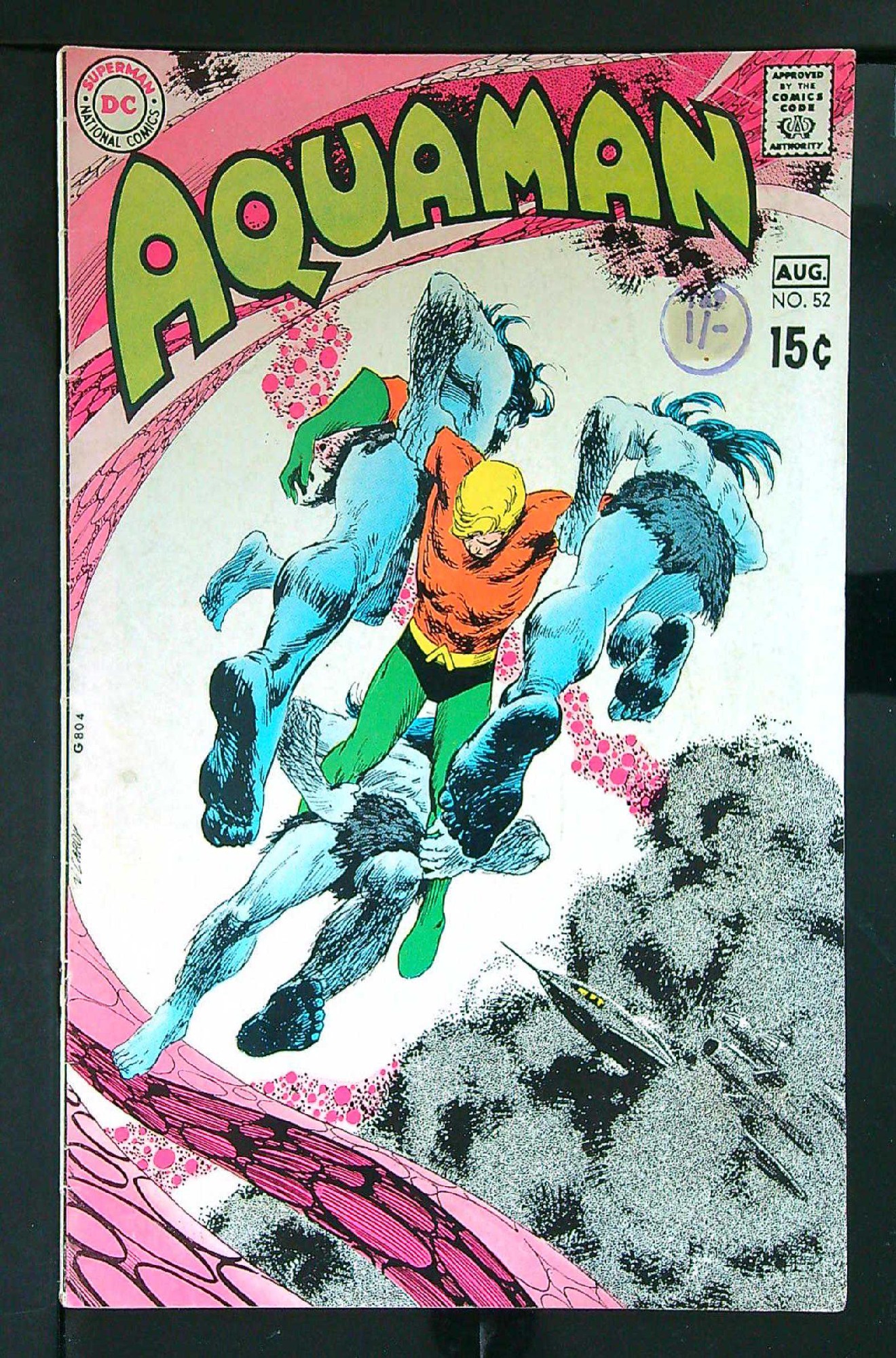 Deadman by Neal Adams<br>ACTUAL SCAN OF COMIC!<br>Distribution Stamp on Cover - See Scan Cover of Aquaman (Vol 1) #52. One of 250,000 Vintage American Comics on sale from Krypton!