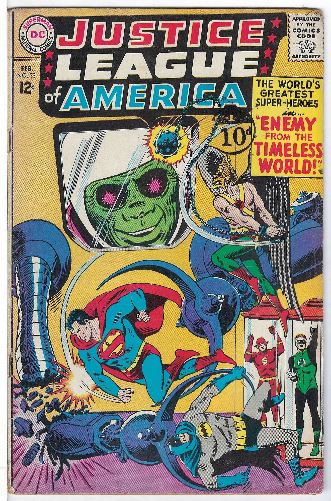ACTUAL SCAN OF COMIC!<br>Stamp on Cover - See Scan Cover of Justice League of America (Vol 1) #33. One of 250,000 Vintage American Comics on sale from Krypton!