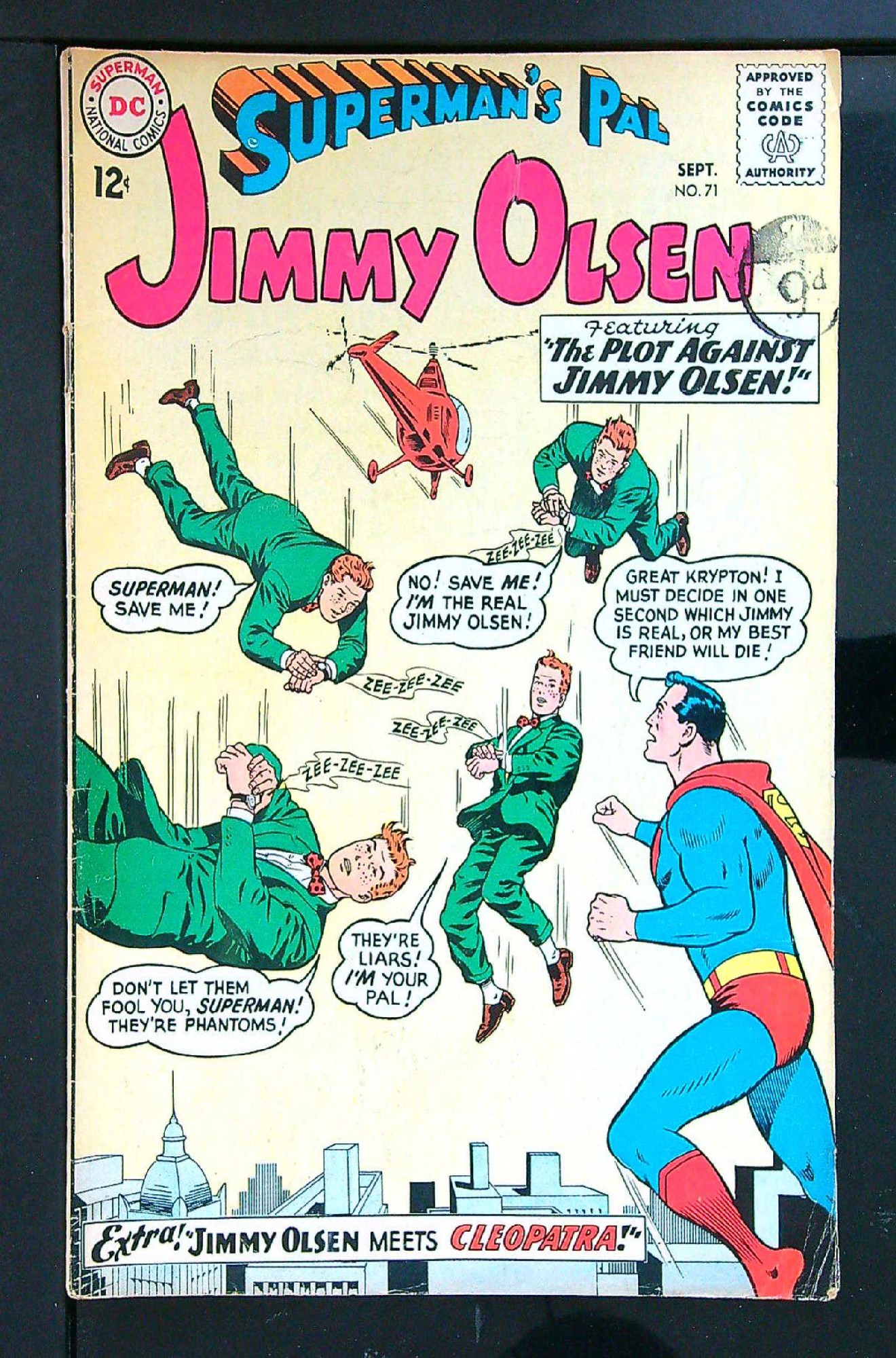 ACTUAL SCAN OF COMIC!<br>Distribution Stamp on Cover - See Scan Cover of Jimmy Olsen (Vol 1) Supermans Pal #71. One of 250,000 Vintage American Comics on sale from Krypton!
