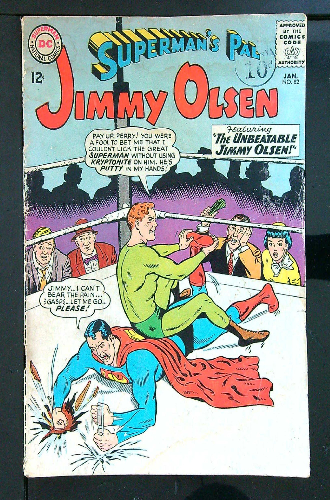 ACTUAL SCAN OF COMIC!<br>Distribution Stamp on Cover - See Scan Cover of Jimmy Olsen (Vol 1) Supermans Pal #82. One of 250,000 Vintage American Comics on sale from Krypton!
