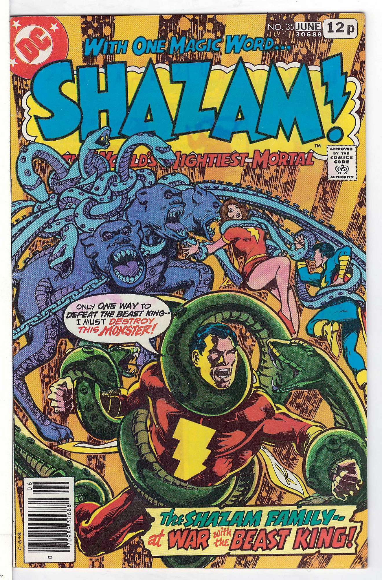ACTUAL SCAN OF COMIC!<br> Cover of Shazam! (Vol 1) #35. One of 250,000 Vintage American Comics on sale from Krypton!
