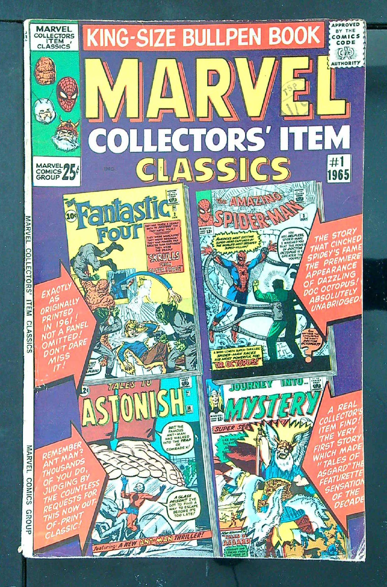 ACTUAL SCAN OF COMIC!<br>Distribution Stamp on Cover - See Scan Cover of Marvel Collectors Item Classics (Vol 1) #1. One of 250,000 Vintage American Comics on sale from Krypton!