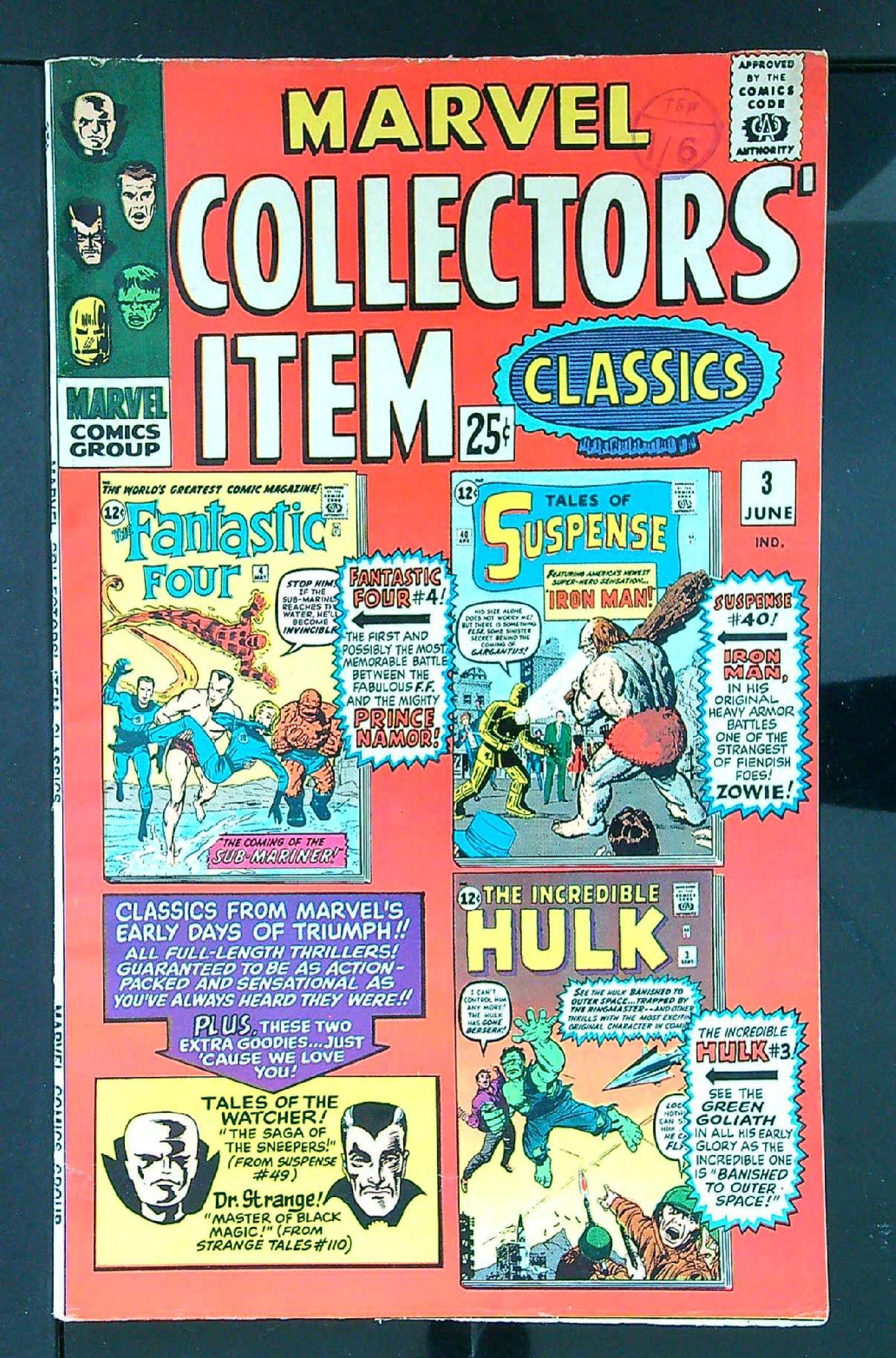 ACTUAL SCAN OF COMIC!<br>Distribution Stamp on Cover - See Scan Cover of Marvel Collectors Item Classics (Vol 1) #3. One of 250,000 Vintage American Comics on sale from Krypton!