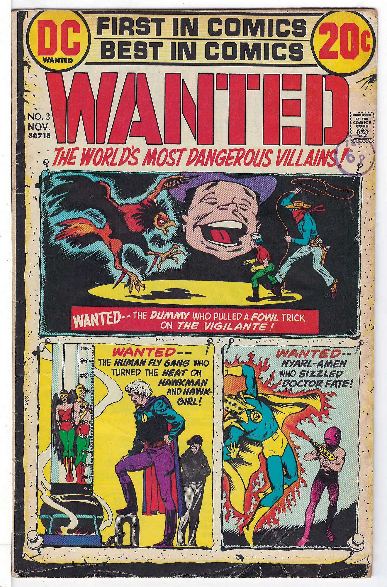 ACTUAL SCAN OF COMIC!<br>Stamp on Cover - See Scan - Yellowing pages. Cover of Wanted: Worlds Most Dangerous Villains (Vol 1) #3. One of 250,000 Vintage American Comics on sale from Krypton!