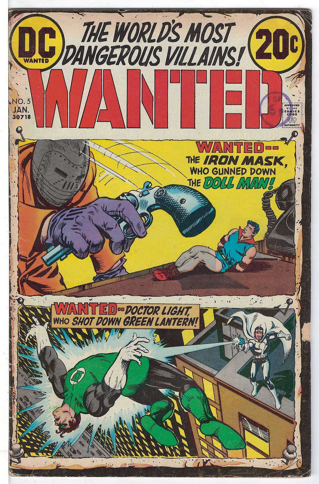 ACTUAL SCAN OF COMIC!<br>Stamp on Cover - Mall piece out of cover -See Scan - Yellowing pages. Cover of Wanted: Worlds Most Dangerous Villains (Vol 1) #5. One of 250,000 Vintage American Comics on sale from Krypton!