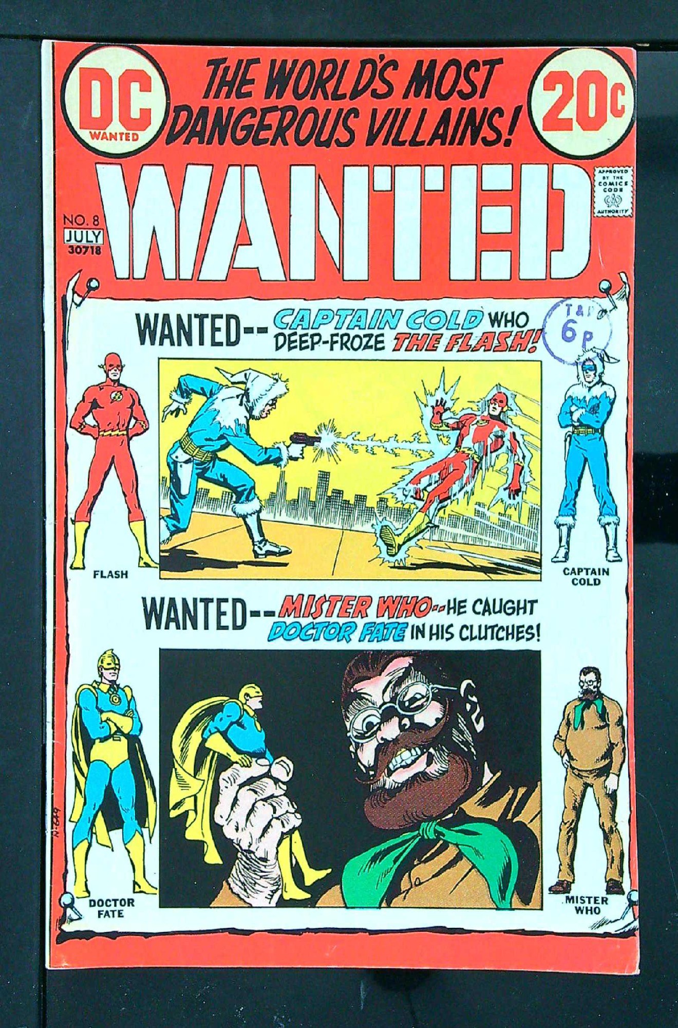 ACTUAL SCAN OF COMIC!<br>Distribution Stamp on Cover - See Scan Cover of Wanted: Worlds Most Dangerous Villains (Vol 1) #8. One of 250,000 Vintage American Comics on sale from Krypton!