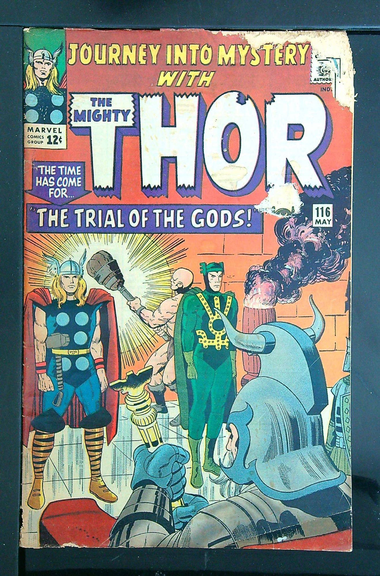 ACTUAL SCAN OF COMIC!<br>Chewed cover with small hole - See Scan Cover of Journey Into Mystery (Vol 1) #116. One of 250,000 Vintage American Comics on sale from Krypton!