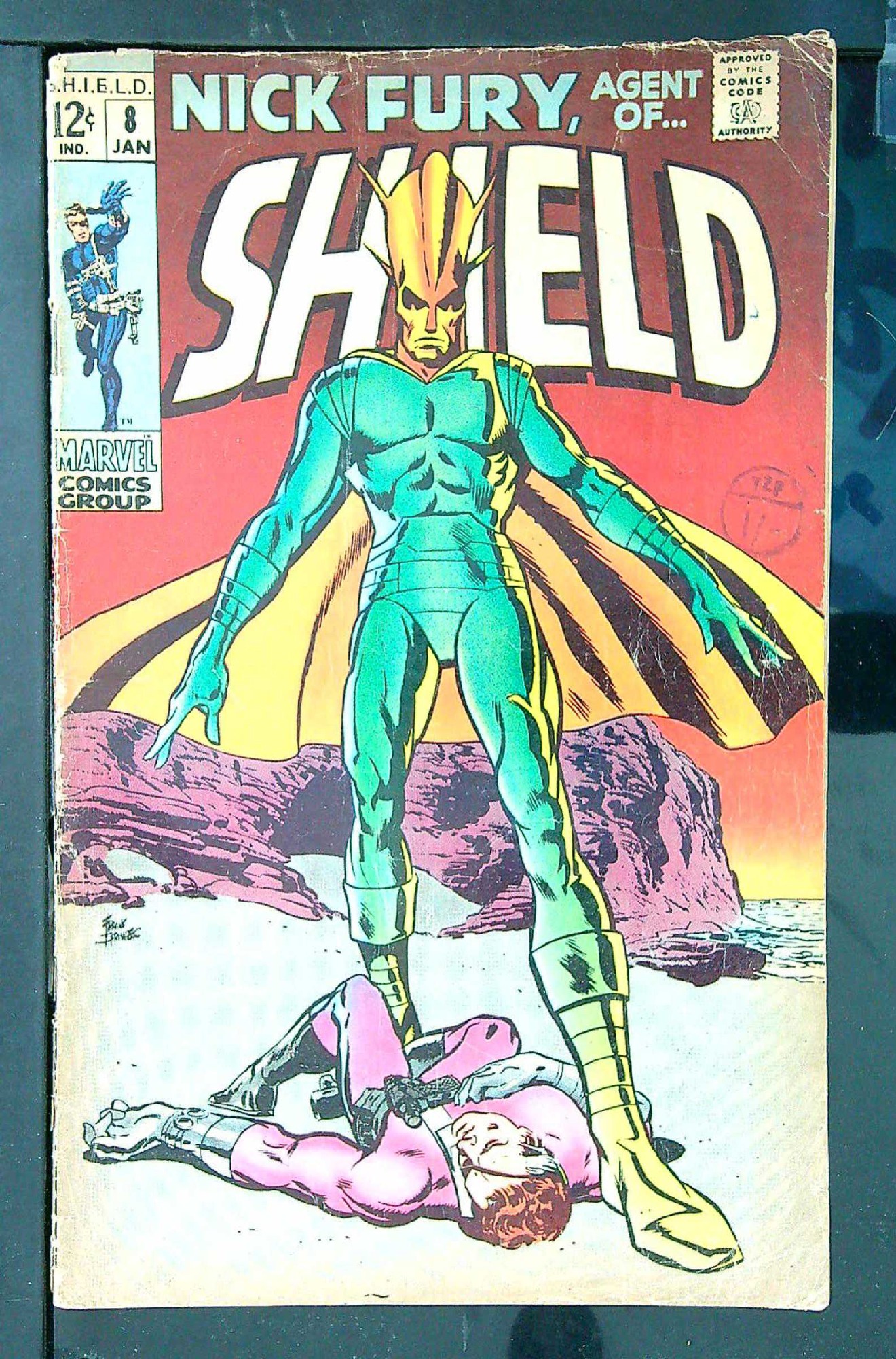ACTUAL SCAN OF COMIC!<br>Distribution Stamp on Cover - See Scan Cover of Nick Fury Agent of SHIELD (Vol 1) #8. One of 250,000 Vintage American Comics on sale from Krypton!