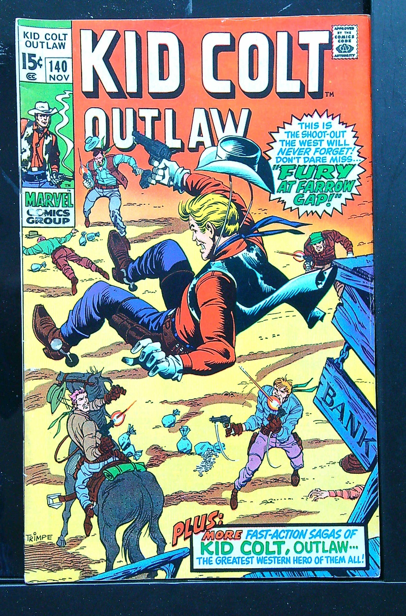 ACTUAL SCAN OF COMIC!<br> Cover of Kid Colt Outlaw #140. One of 250,000 Vintage American Comics on sale from Krypton!