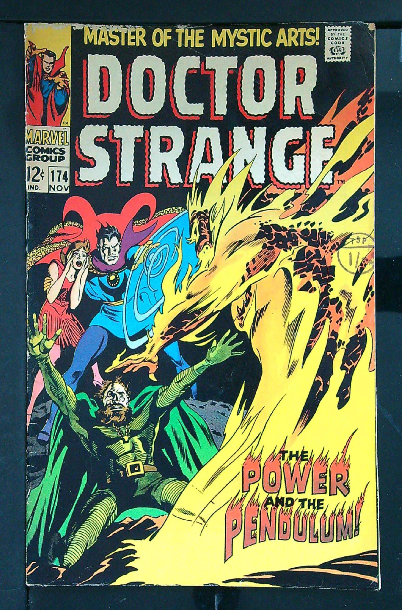 ACTUAL SCAN OF COMIC!<br>Distribution Stamp on Cover - See Scan Cover of Doctor Strange (Vol 1) #174. One of 250,000 Vintage American Comics on sale from Krypton!