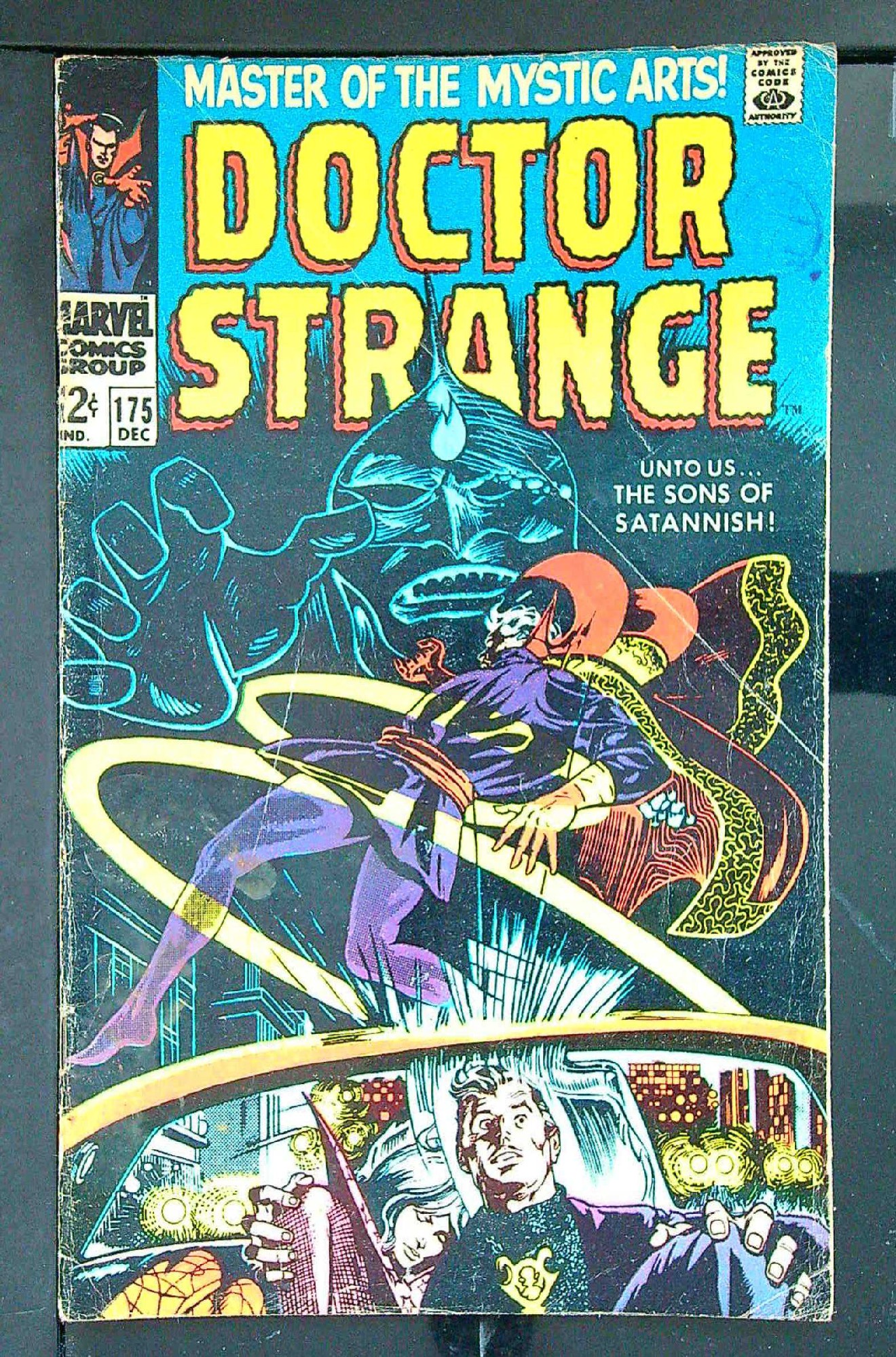 ACTUAL SCAN OF COMIC!<br>Distribution Stamp on front Cover - Tape repair on back Cover - See Scan Cover of Doctor Strange (Vol 1) #175. One of 250,000 Vintage American Comics on sale from Krypton!