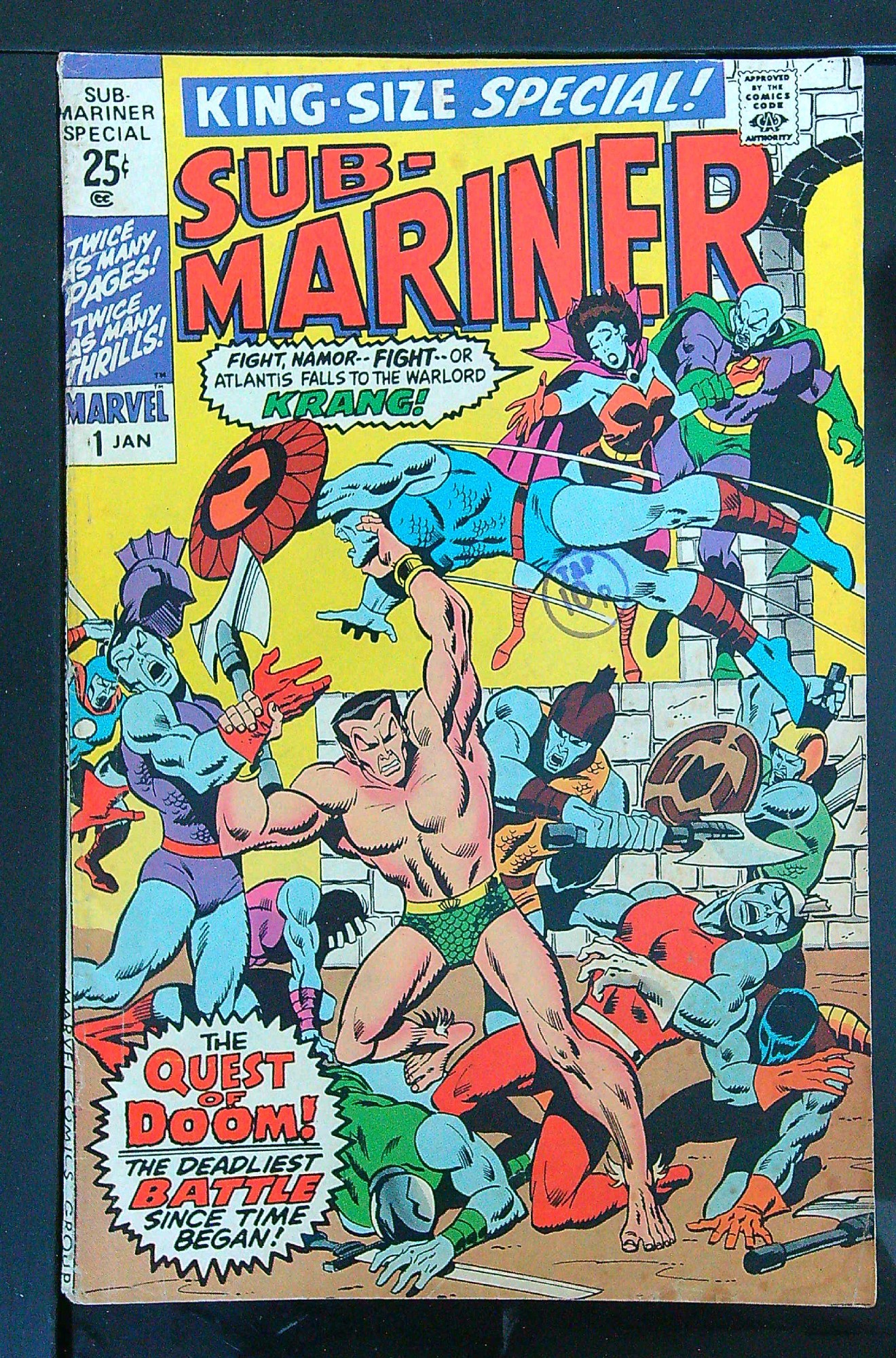 ACTUAL SCAN OF COMIC!<br>Distribution Stamp on Cover - See Scan Cover of Sub-Mariner Annual #1. One of 250,000 Vintage American Comics on sale from Krypton!