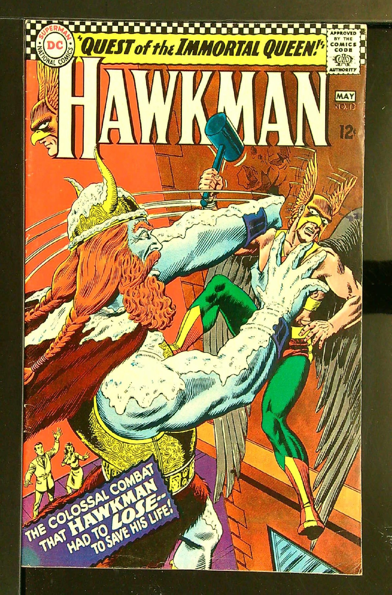 ACTUAL SCAN OF COMIC!<br>Distribution Stamp on Cover - See Scan Cover of Hawkman (Vol 1) #13. One of 250,000 Vintage American Comics on sale from Krypton!