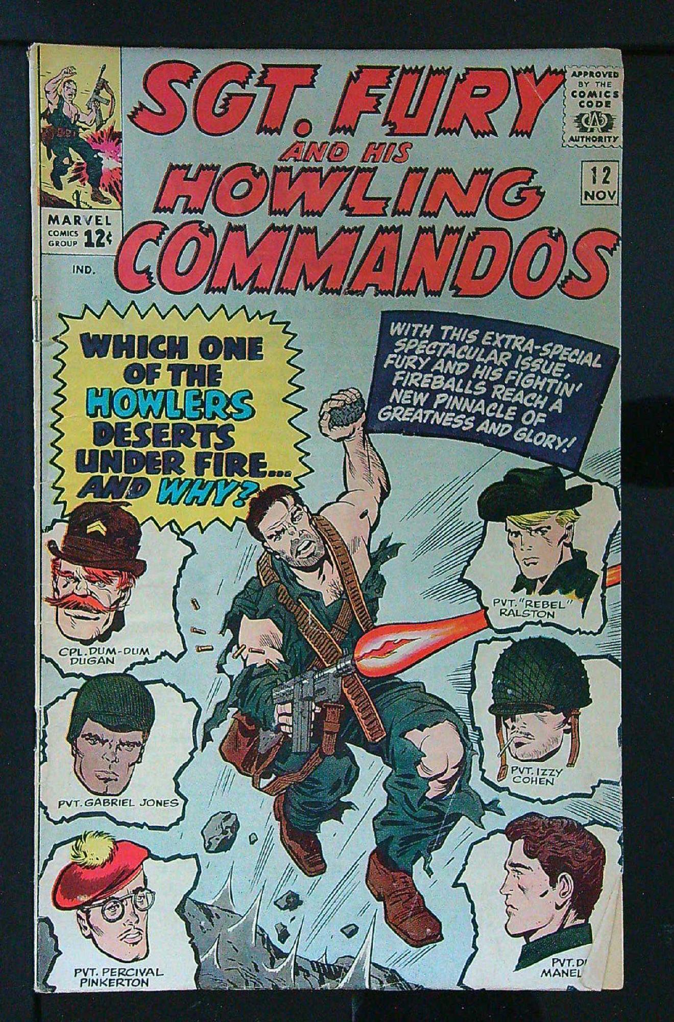 ACTUAL SCAN OF COMIC!<br> Cover of Sgt. Fury & His Howling Commandos #12. One of 250,000 Vintage American Comics on sale from Krypton!