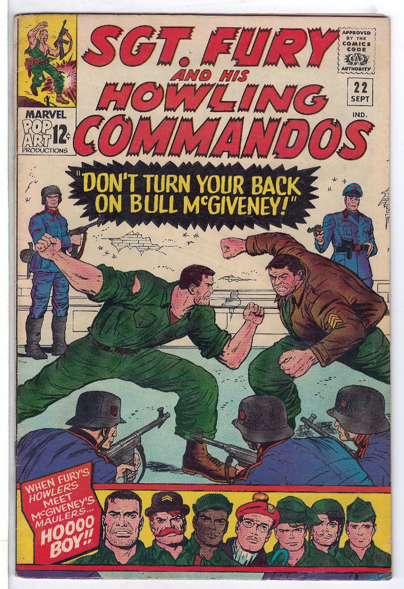 ACTUAL SCAN OF COMIC!<br> Cover of Sgt. Fury & His Howling Commandos #22. One of 250,000 Vintage American Comics on sale from Krypton!