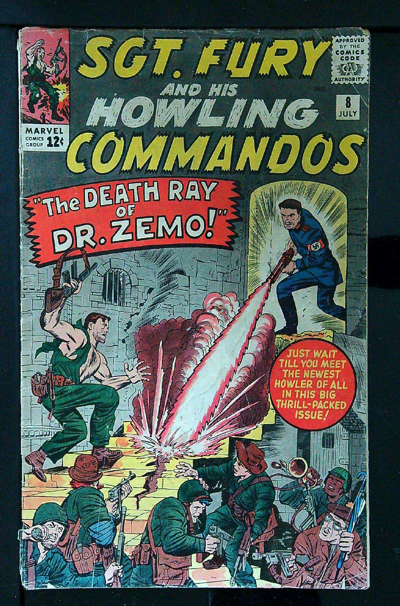 1st appearance Percival Pinkerton<br>ACTUAL SCAN OF COMIC!<br> Cover of Sgt. Fury & His Howling Commandos #8. One of 250,000 Vintage American Comics on sale from Krypton!