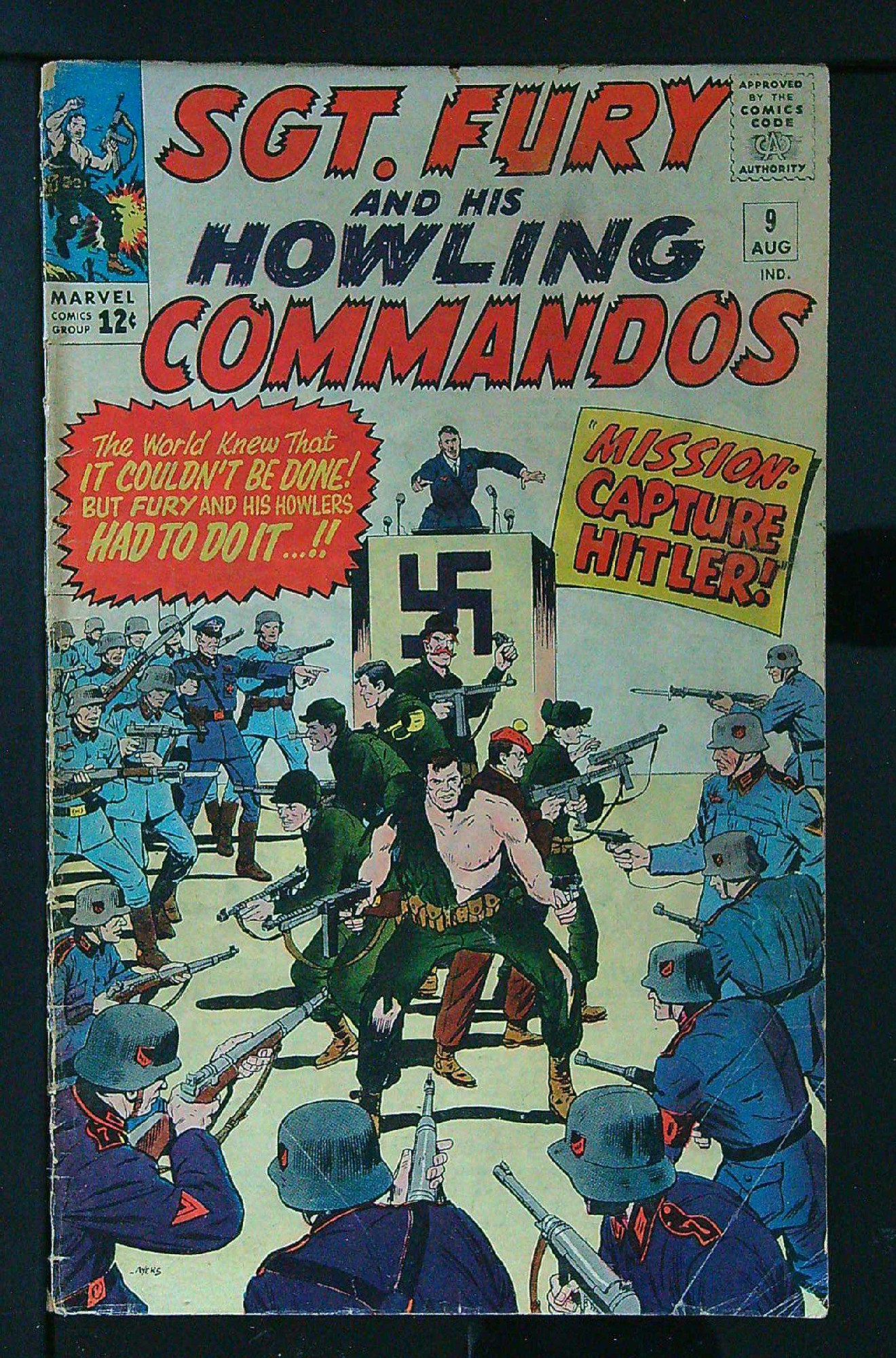 ACTUAL SCAN OF COMIC!<br> Cover of Sgt. Fury & His Howling Commandos #9. One of 250,000 Vintage American Comics on sale from Krypton!