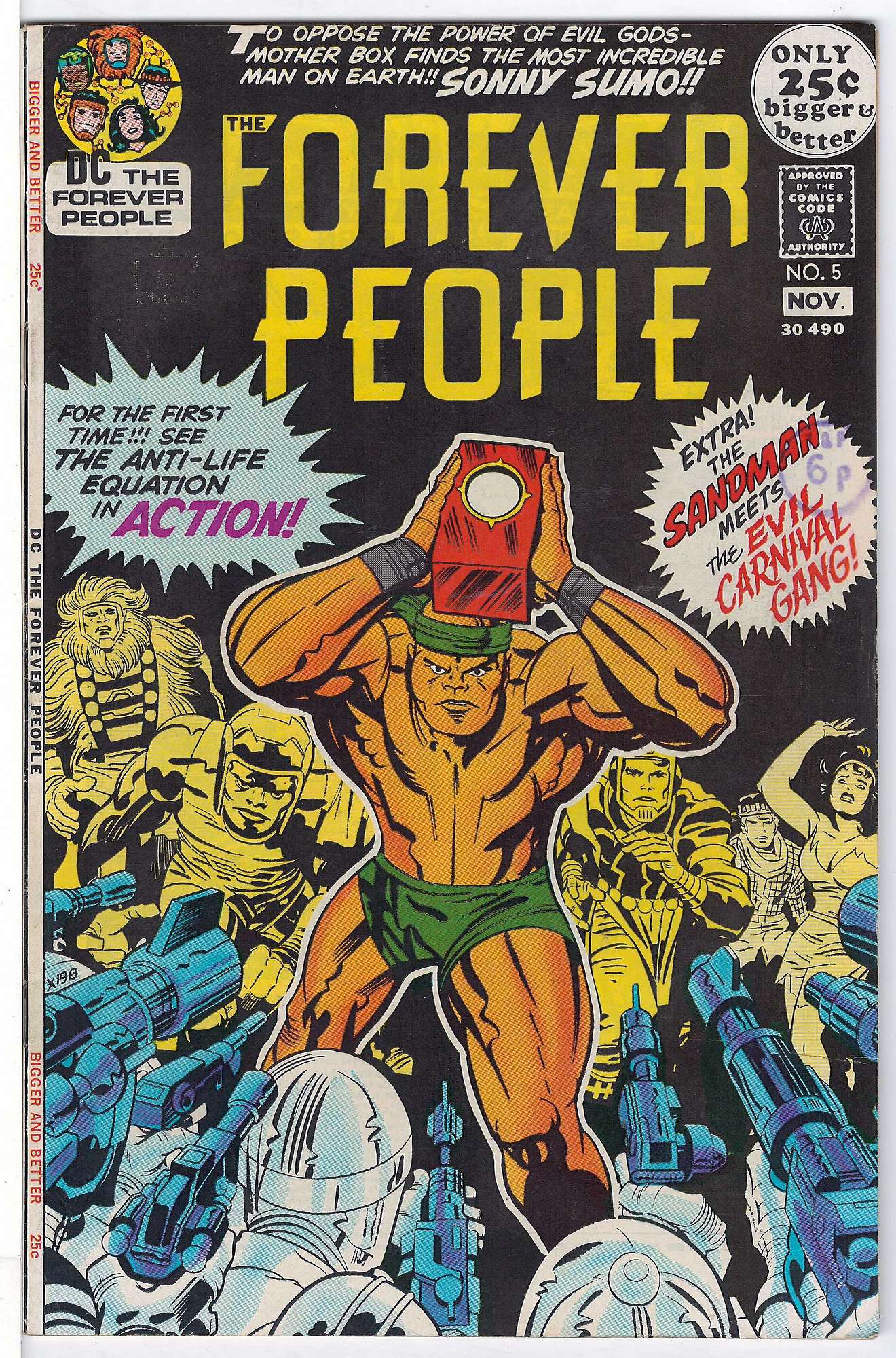 ACTUAL SCAN OF COMIC!<br>T&P Stamp on Cover - See Scan Cover of Forever People (Vol 1) The #5. One of 250,000 Vintage American Comics on sale from Krypton!