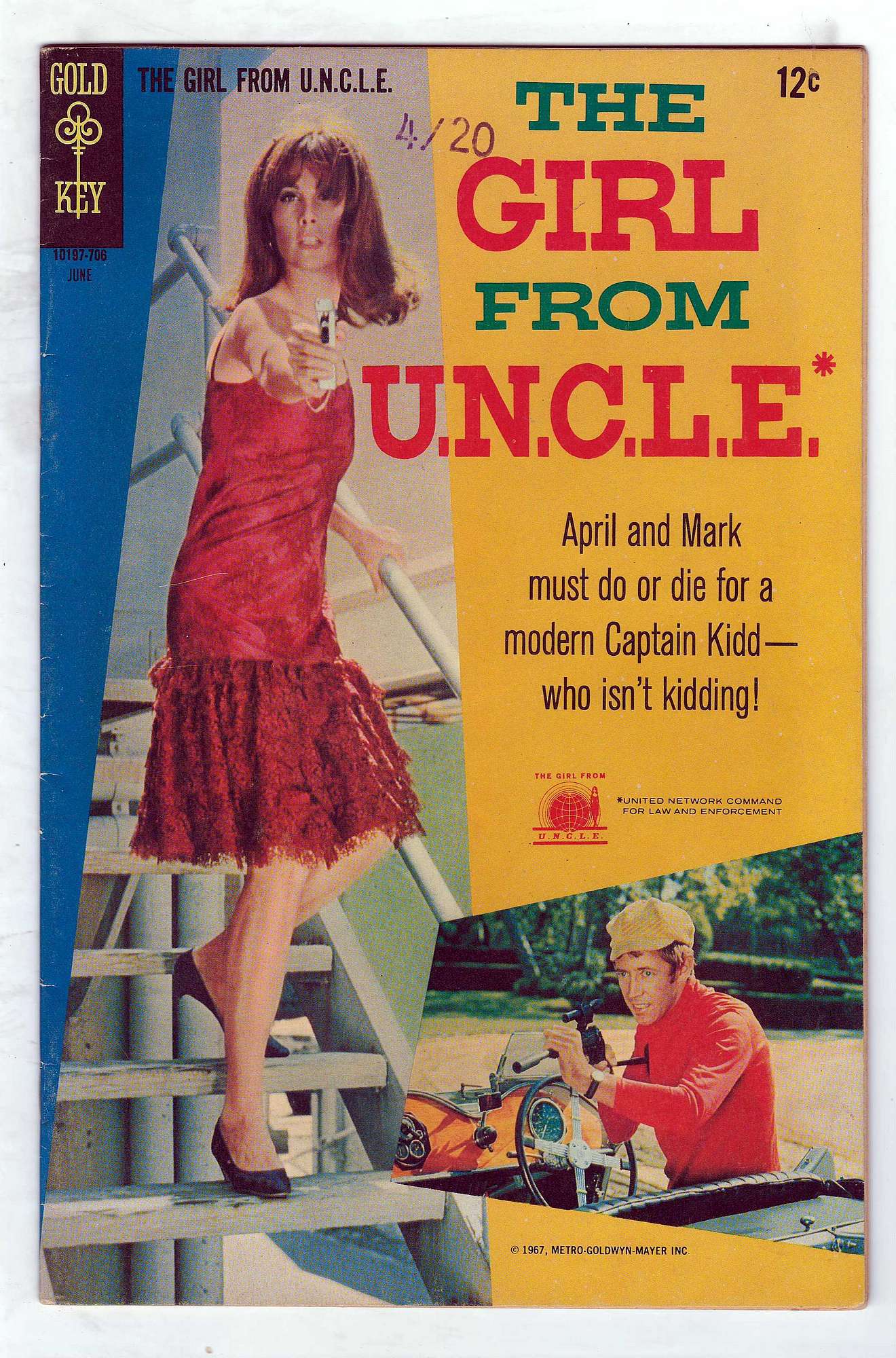 ACTUAL SCAN OF COMIC!<br>Stamp on Cover - See Scan Cover of Girl From U.N.C.L.E. #3. One of 250,000 Vintage American Comics on sale from Krypton!