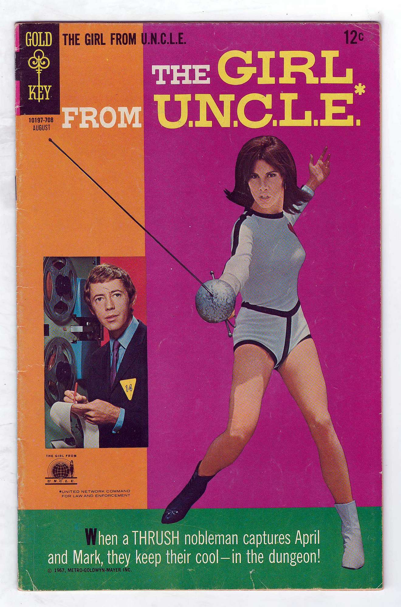 ACTUAL SCAN OF COMIC!<br> Cover of Girl From U.N.C.L.E. #4. One of 250,000 Vintage American Comics on sale from Krypton!