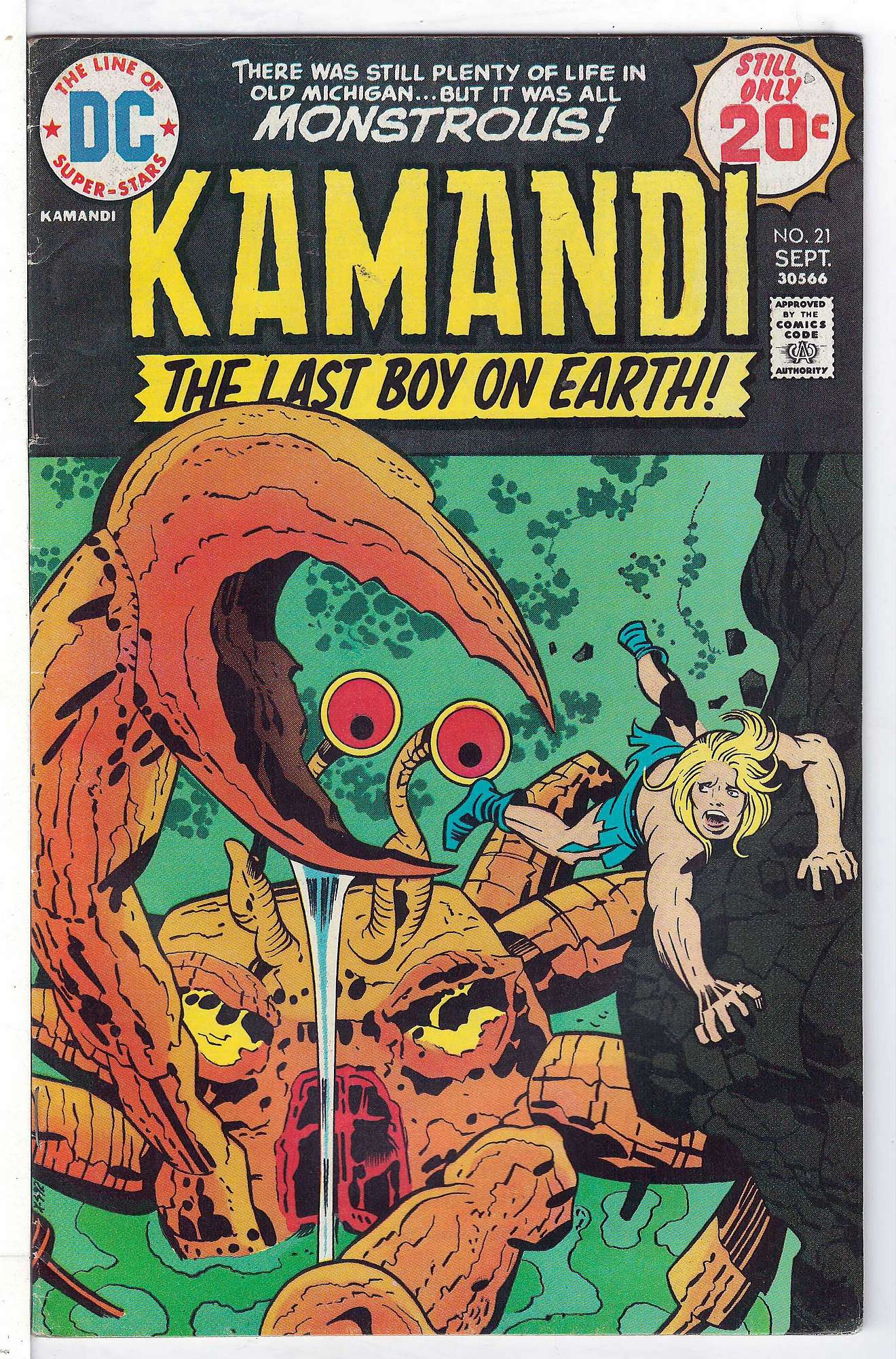 ACTUAL SCAN OF COMIC!<br> Cover of Kamandi (Vol 1) The Last Boy on Earth #21. One of 250,000 Vintage American Comics on sale from Krypton!