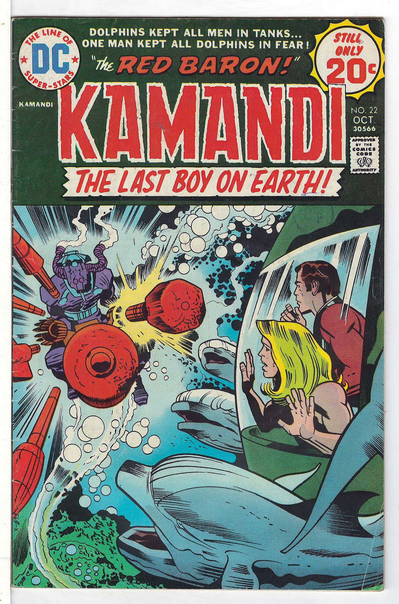ACTUAL SCAN OF COMIC!<br> Cover of Kamandi (Vol 1) The Last Boy on Earth #22. One of 250,000 Vintage American Comics on sale from Krypton!