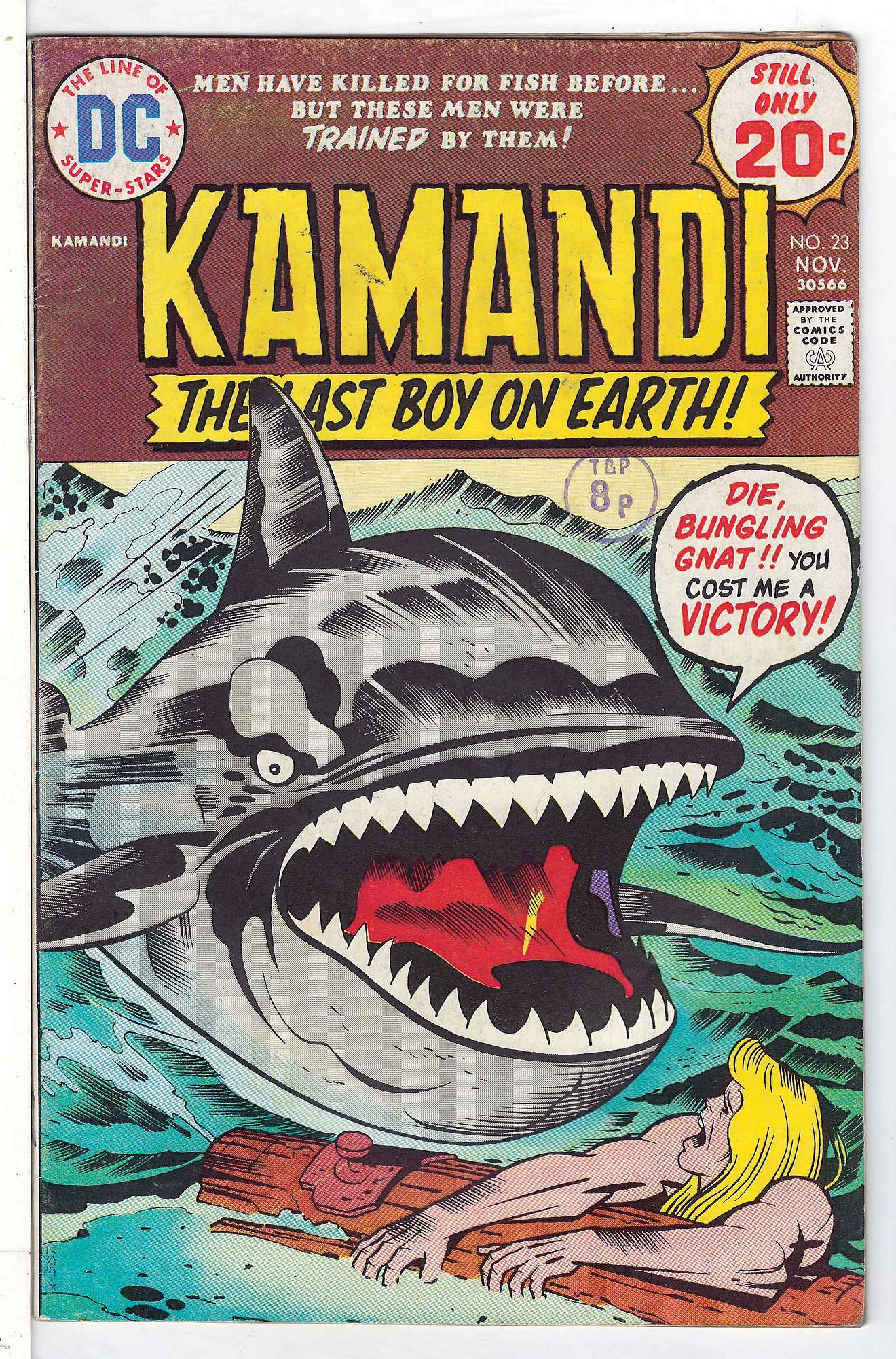 ACTUAL SCAN OF COMIC!<br>Distribution Stamp on Cover - See Scan Cover of Kamandi (Vol 1) The Last Boy on Earth #23. One of 250,000 Vintage American Comics on sale from Krypton!