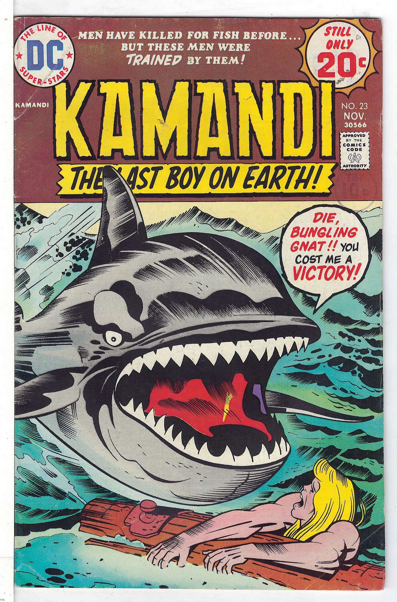 ACTUAL SCAN OF COMIC!<br>Distribution Stamp on Cover - See Scan Cover of Kamandi (Vol 1) The Last Boy on Earth #23. One of 250,000 Vintage American Comics on sale from Krypton!