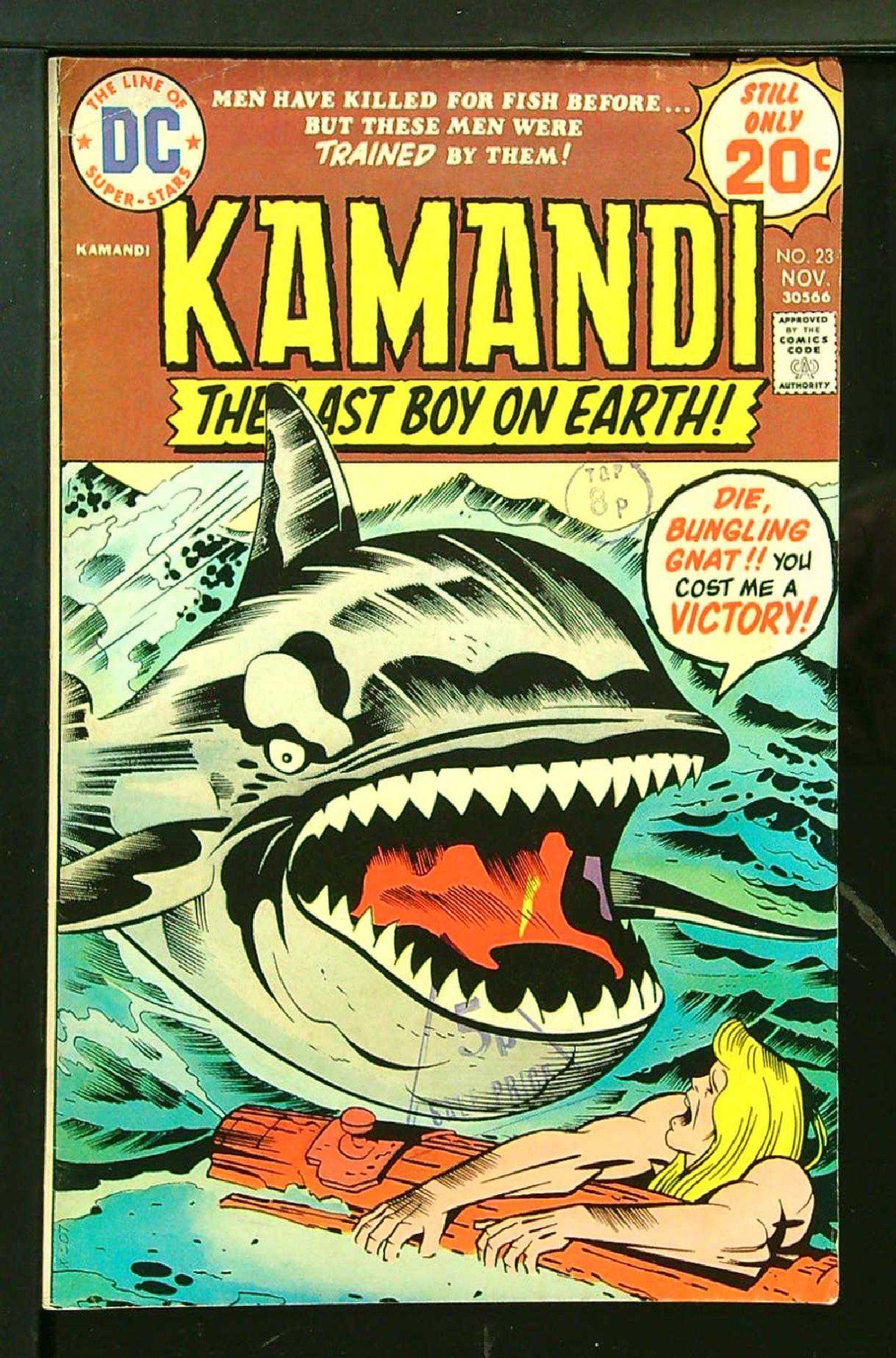 ACTUAL SCAN OF COMIC!<br>Distribution Stamp on Cover - See Scan Cover of Kamandi (Vol 1) The Last Boy on Earth #23. One of 250,000 Vintage American Comics on sale from Krypton!