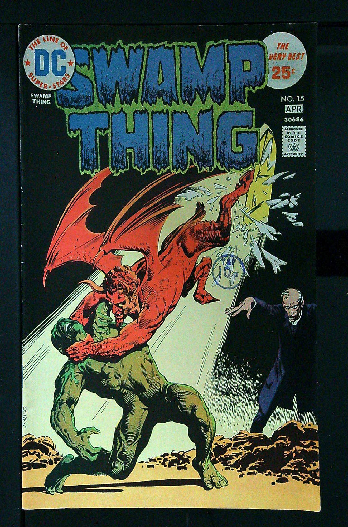 ACTUAL SCAN OF COMIC!<br>Distribution Stamp on Cover - See Scan Cover of Swamp Thing (Vol 1) #15. One of 250,000 Vintage American Comics on sale from Krypton!