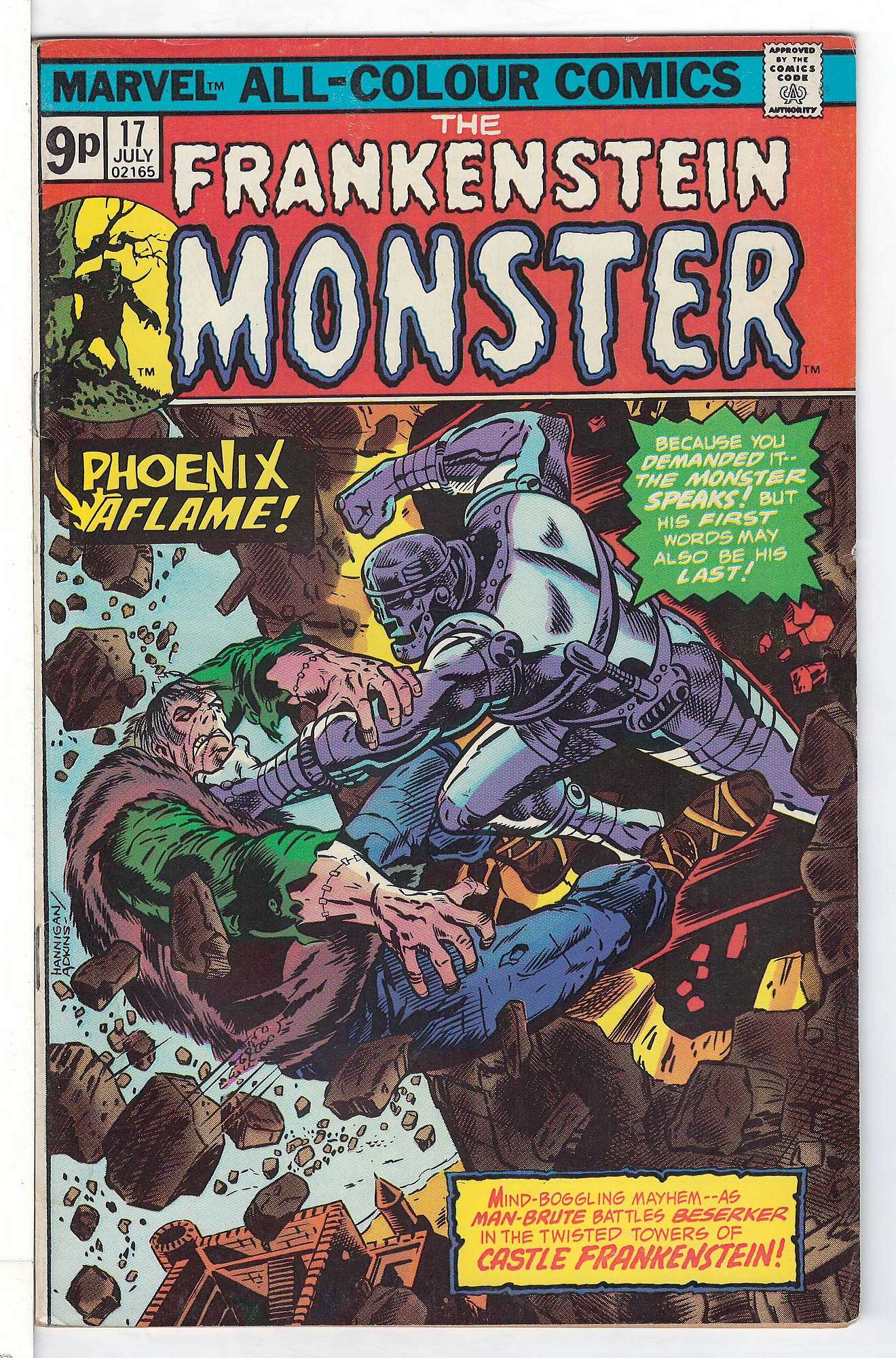 ACTUAL SCAN OF COMIC!<br> Cover of Frankenstein - The Monster of #17. One of 250,000 Vintage American Comics on sale from Krypton!