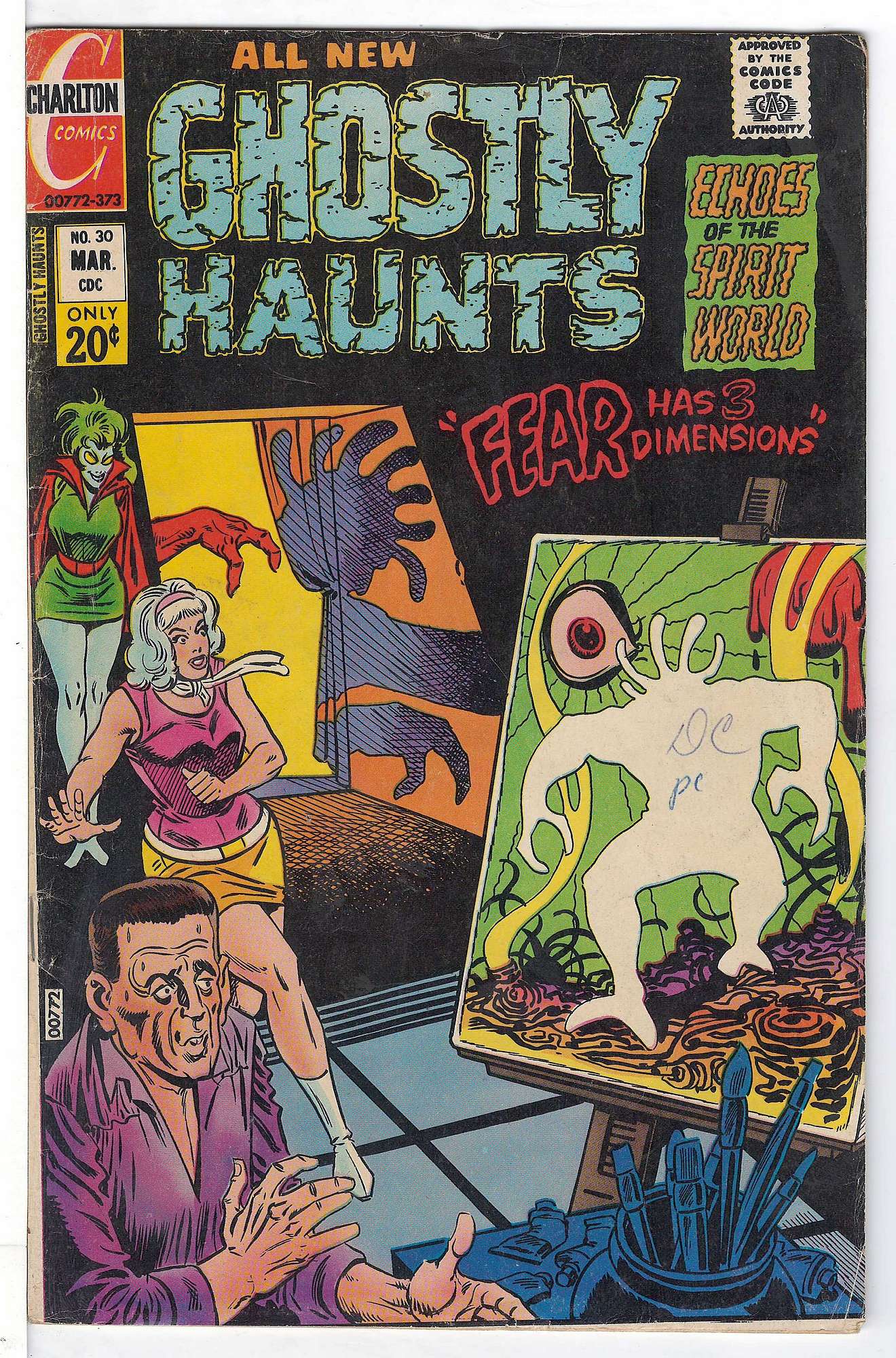 ACTUAL SCAN OF COMIC!<br>Pen on Cover - See Scan Cover of Ghostly Haunts (Vol 1) #30. One of 250,000 Vintage American Comics on sale from Krypton!