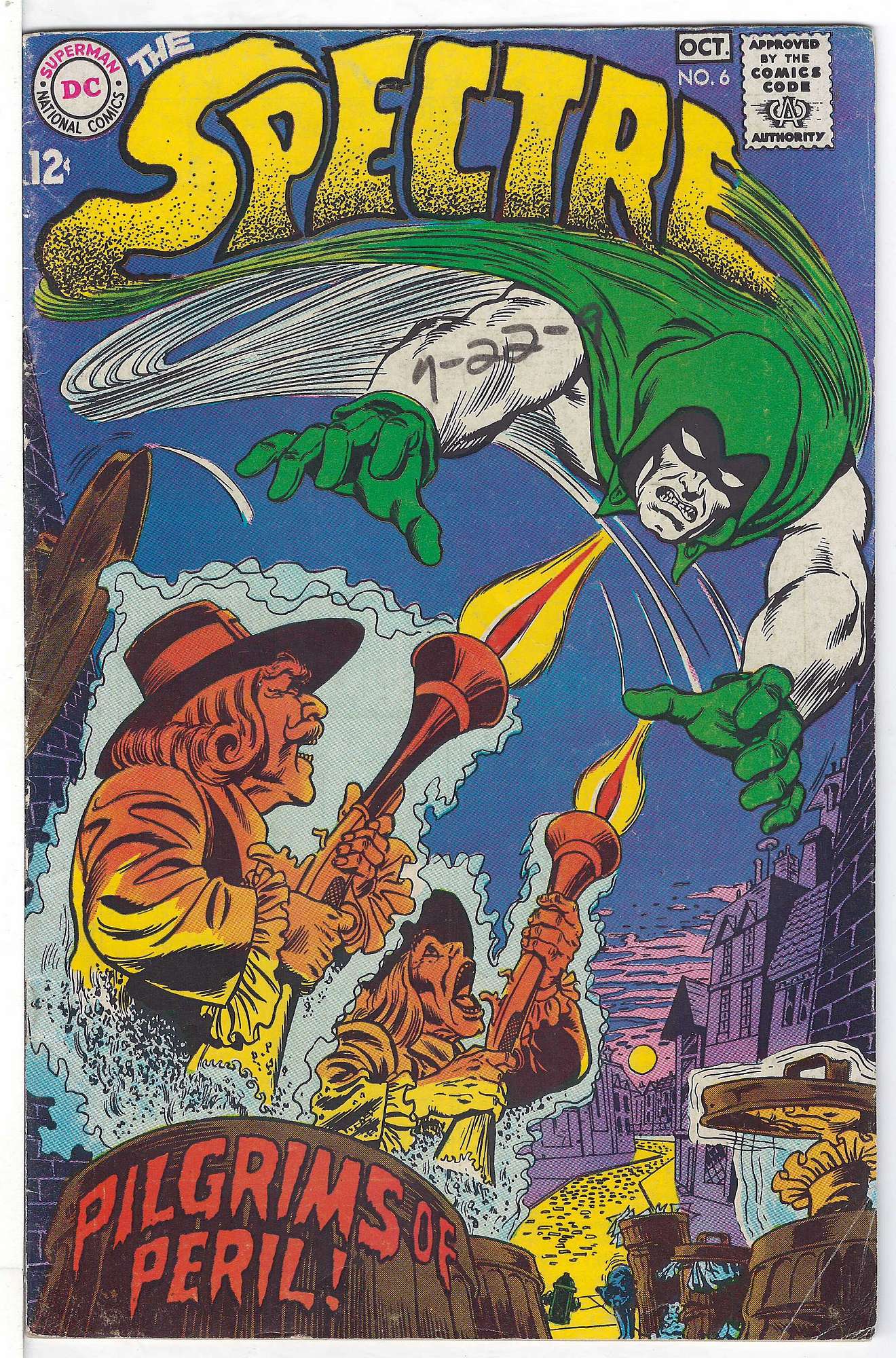 ACTUAL SCAN OF COMIC!<br>Pen on Cover - See Scan Cover of Spectre (Vol 1) #6. One of 250,000 Vintage American Comics on sale from Krypton!