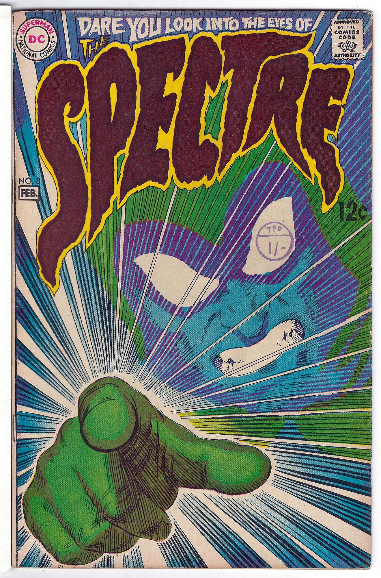 ACTUAL SCAN OF COMIC!<br>Stamp on Cover Cover of Spectre (Vol 1) #8. One of 250,000 Vintage American Comics on sale from Krypton!
