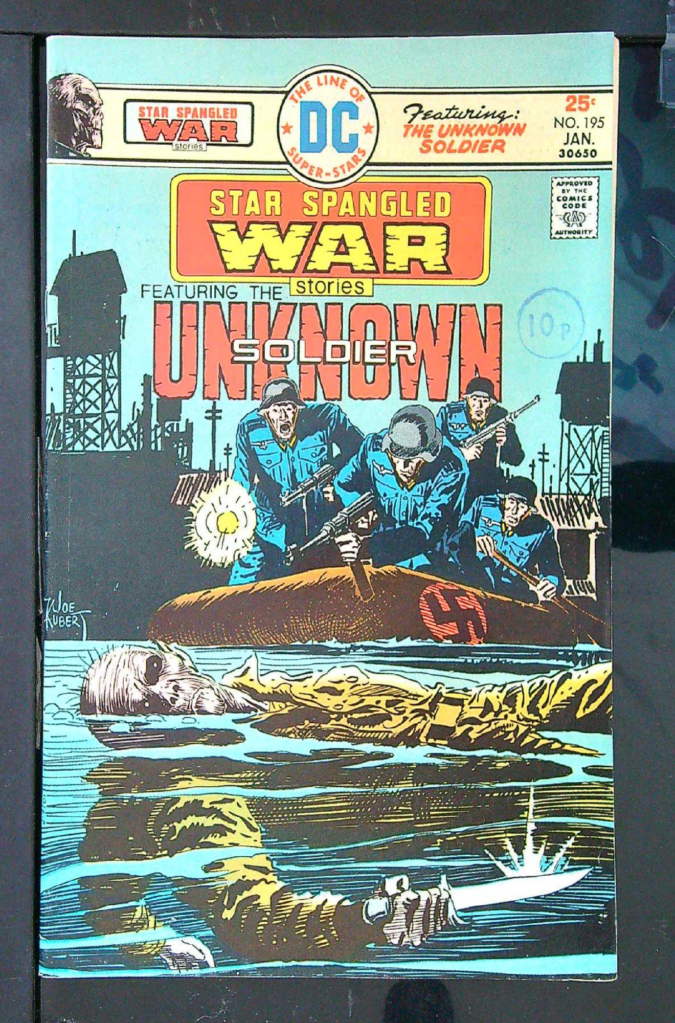 ACTUAL SCAN OF COMIC!<br>Distribution Stamp on Cover - See Scan Cover of Star Spangled War Stories (Vol 1) #195. One of 250,000 Vintage American Comics on sale from Krypton!