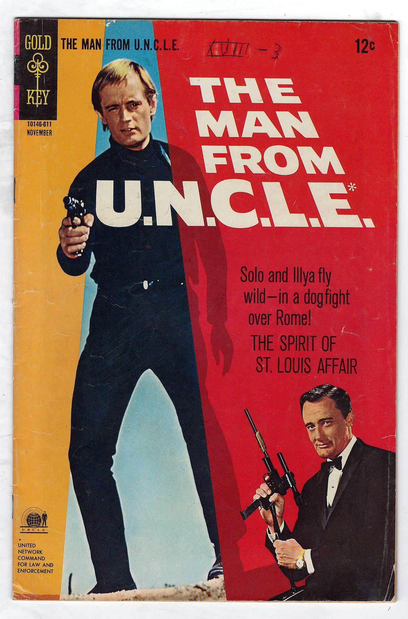ACTUAL SCAN OF COMIC!<br>Pen on Cover - See Scan Cover of Man From U.N.C.L.E. (Vol 1) The #9. One of 250,000 Vintage American Comics on sale from Krypton!